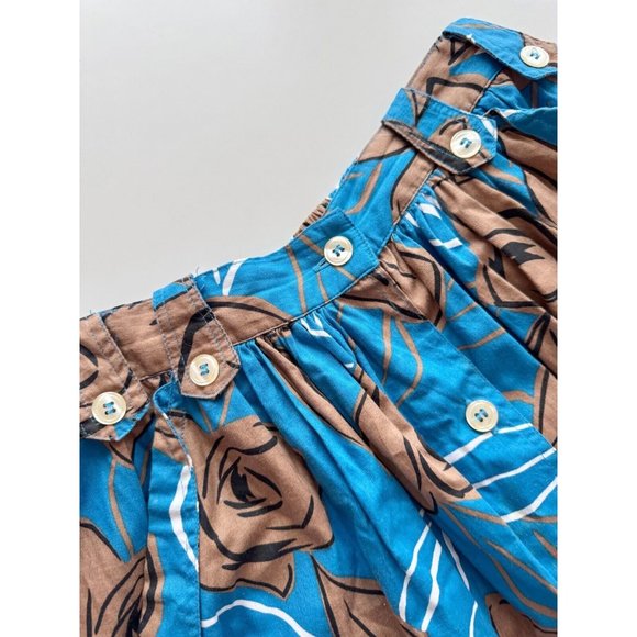 Vintage 90s LADY RUSTAN Blue Floral Polycotton Shirt Full Skirt Set, Size 12 - Picture 12 of 13